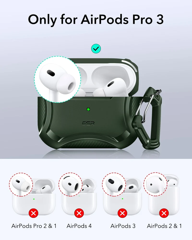 AirPods Pro 3 Cyber Tough Magnetic Case - Green
