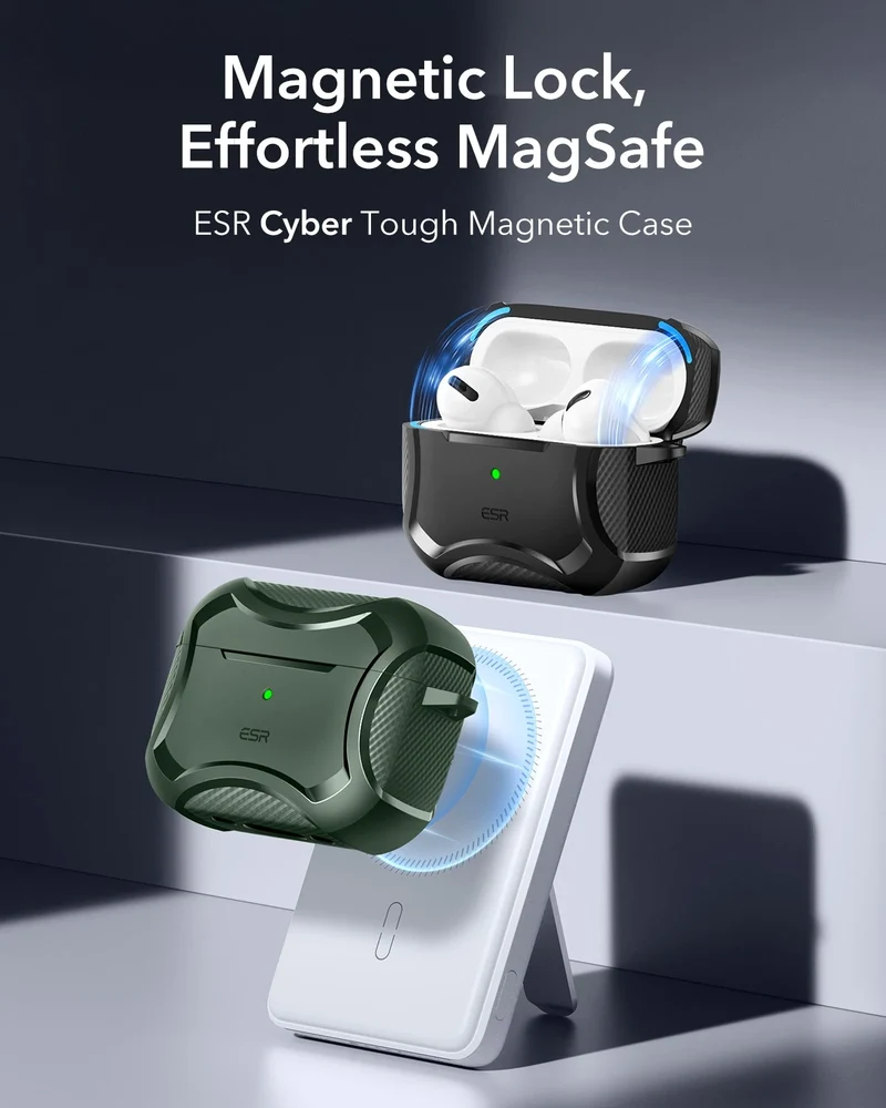 AirPods Pro 3 Cyber Tough Magnetic Case - Green