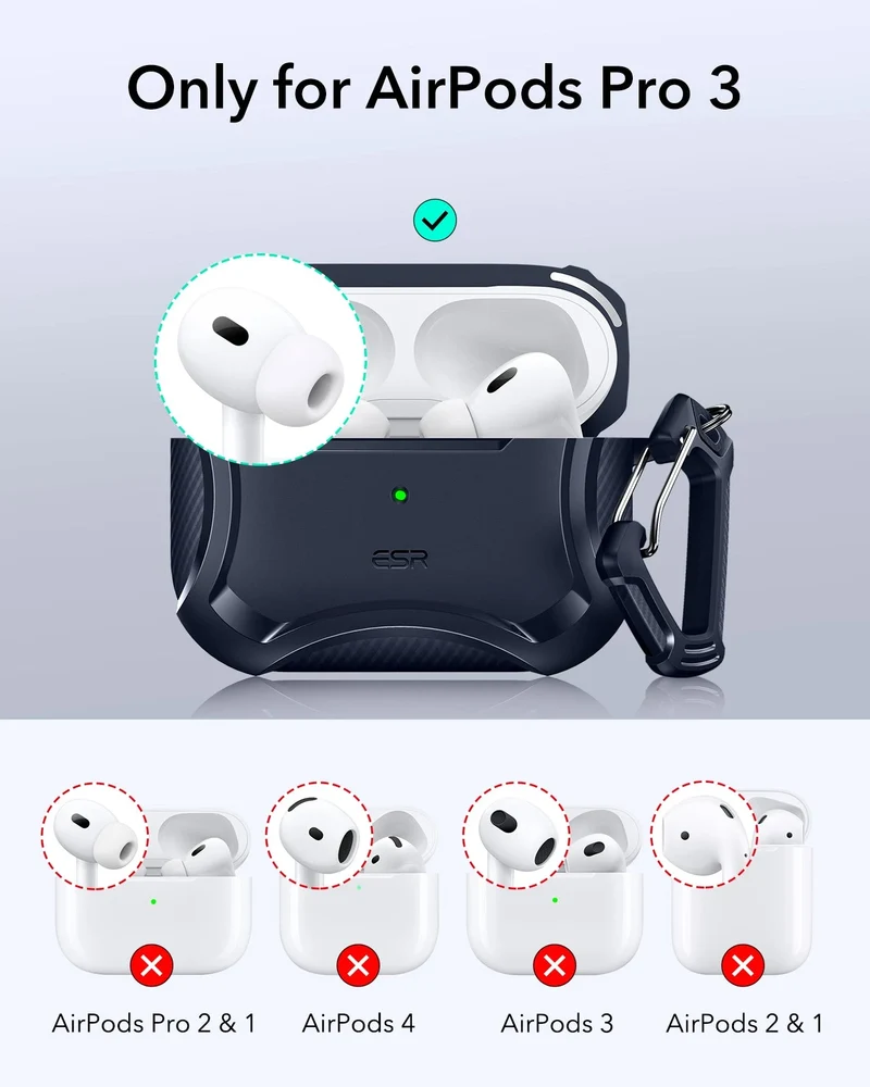AirPods Pro 3 Cyber Tough Magnetic Case - Navy Blue