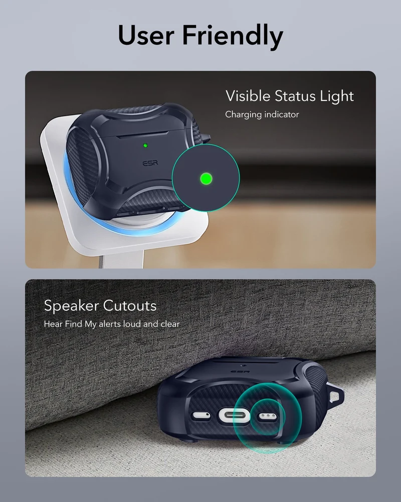 AirPods Pro 3 Cyber Tough Magnetic Case - Navy Blue