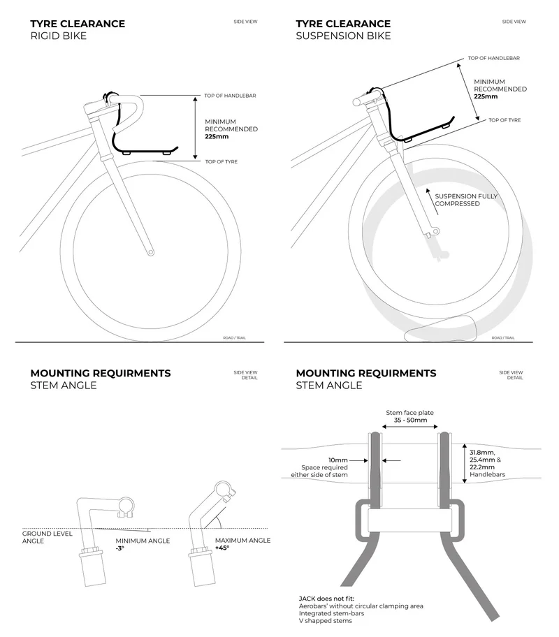 Porte-bagages Avant Jack the Bike Rack - Argent / Jaune