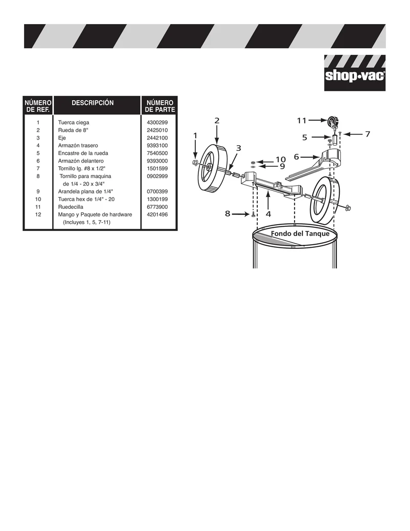 Shop-Vac Parts List for UL2S250 Models (20 Gallon* Stainless Steel Industrial Vac)