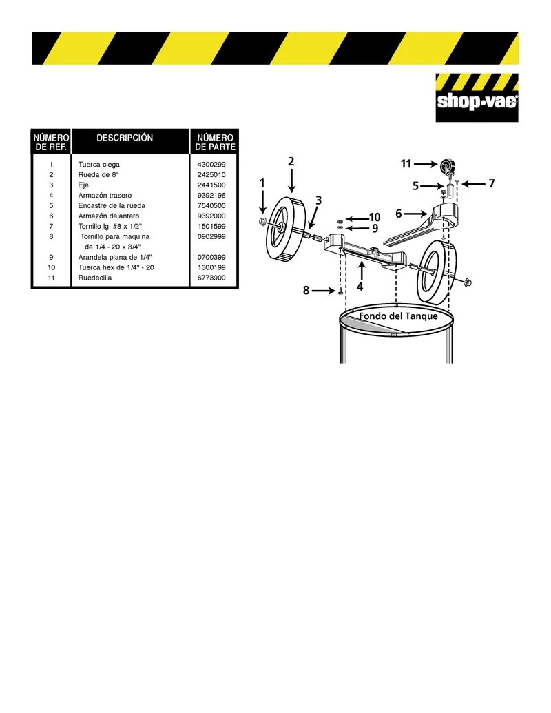 Shop-Vac Parts List for UM2S250 Models (10 Gallon* Black / Stainless Steel Industrial Vac)