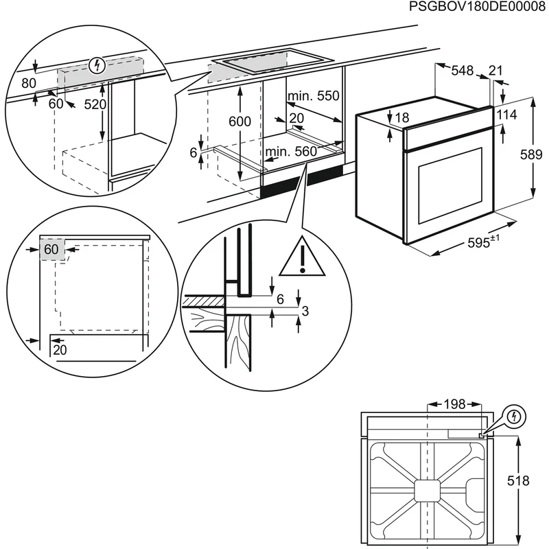 Forno Multifunzione Da Incasso Electrolux ROB2201AON 68L 2780 W Colore Sabbia