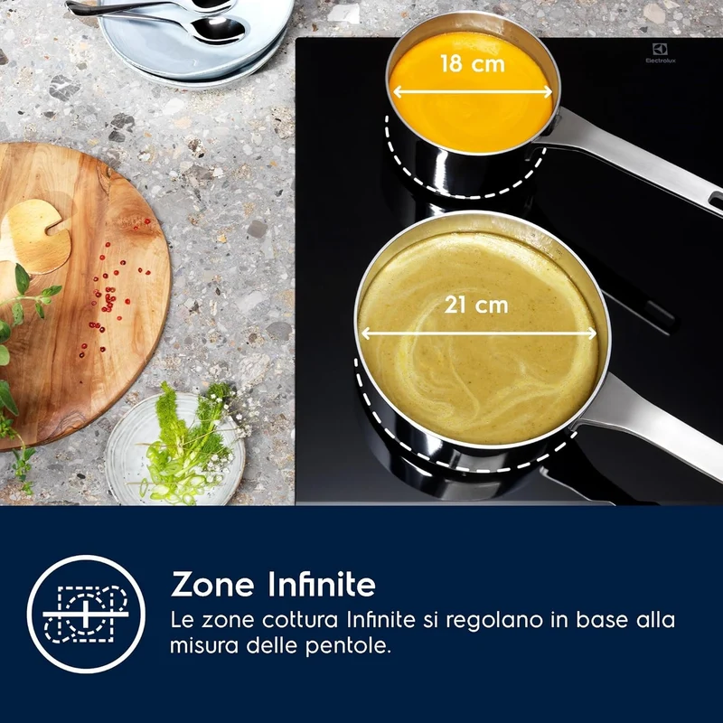 Piano Cottura a Induzione Da Incasso Electrolux Serie 600 Bridge LIL83443 Nero 80 cm 4 Zone