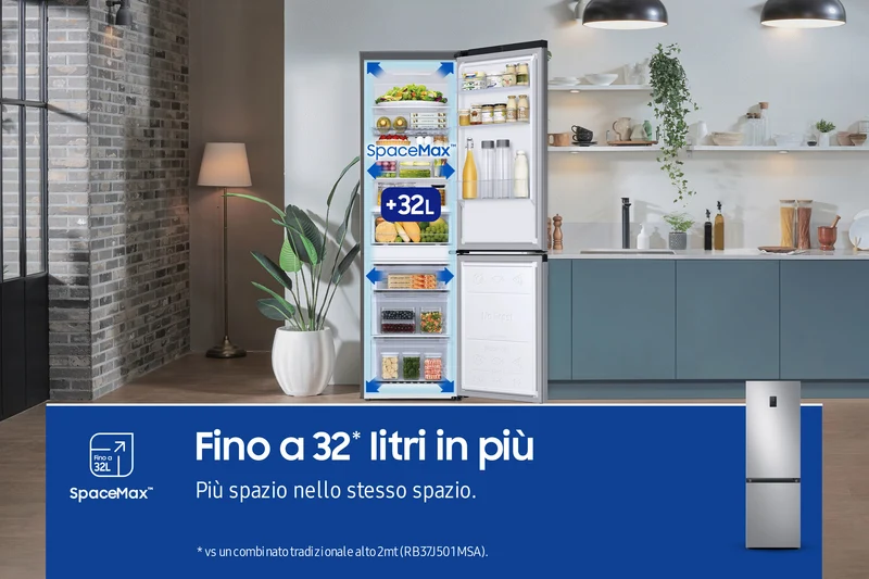 Frigorifero Combinato Libera Installazione Samsung EcoFlex AI RB34C672DSA 344L Classe D