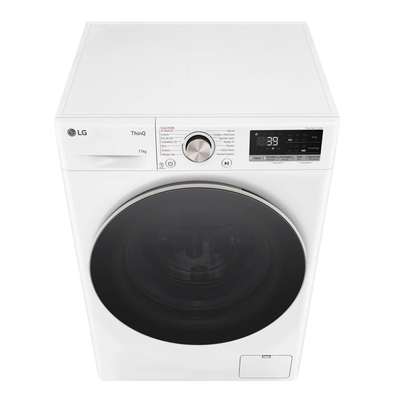Lavatrice a Vapore Libera Installazione Caricamento Frontale LG F4R7011TSWG 11kg Classe A 1400 giri Bianco