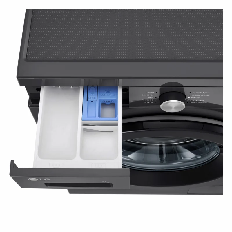 Lavatrice Smart Libera Installazione Caricamento Frontale LG F4NX1009NMB 9kg Classe A 1400 giri Black