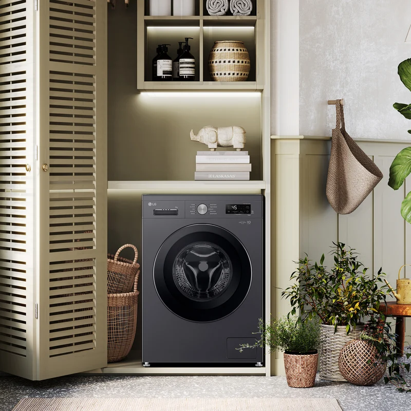 Lavatrice Smart Libera Installazione Caricamento Frontale LG F4NX1009NMB 9kg Classe A 1400 giri Black