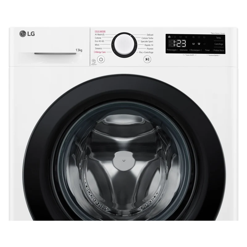 Lavatrice a Vapore Libera Installazione Caricamento Frontale LG F4R3013NSWB 13kg AI DD Classe A 1400 giri/min