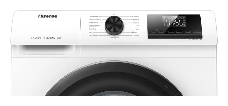 Lavatrice Libera Installazione Caricamento Frontale Hisense WFQP701219VM 7 kg 1200 Giri/min Bianco