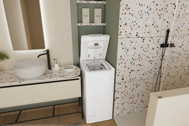 Lavatrice Libera Installazione Caricamento Dall'Alto Candy ProWash TCA063D3-S 6 kg 1000 Giri/min Bianco Classe C
