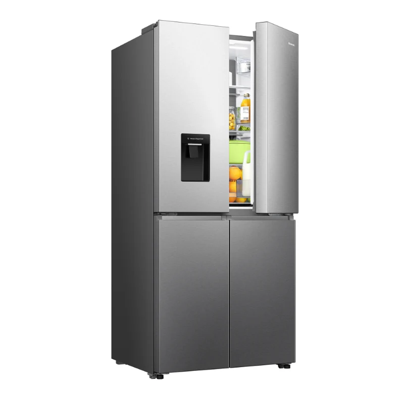 Frigorifero Americano 4 Porte Libera Installazione Hisense RQ5P470SMIE 460L con Dispenser Acqua Classe E