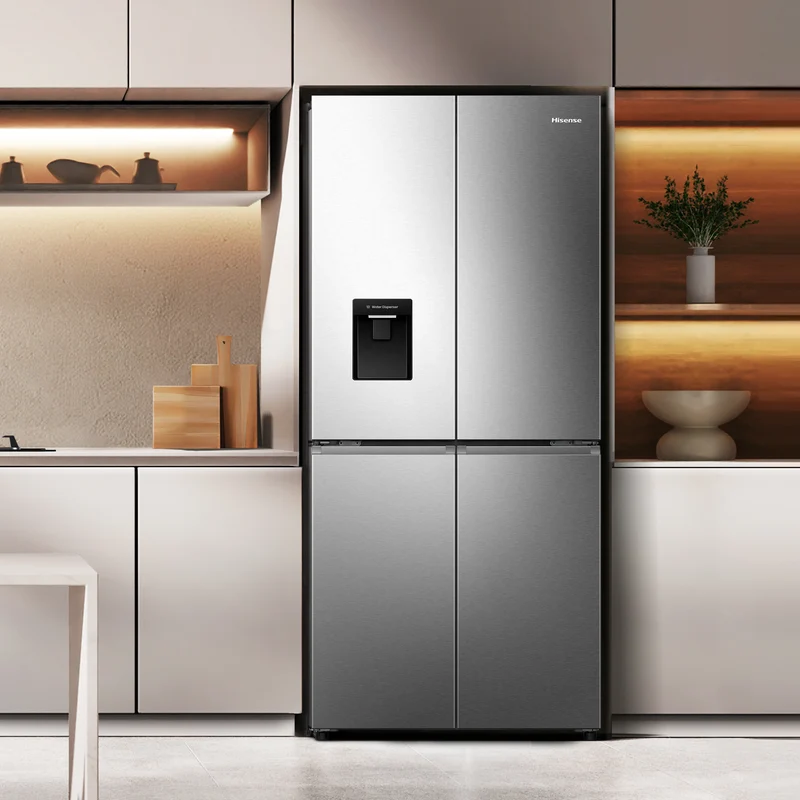 Frigorifero Americano 4 Porte Libera Installazione Hisense RQ5P470SMIE 460L con Dispenser Acqua Classe E