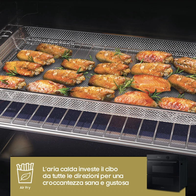 Forno a Vapore Da Incasso Samsung Dual Cook Flex™ Serie 5 NV7B5760WBK 76L Classe A+ Vetro Nero