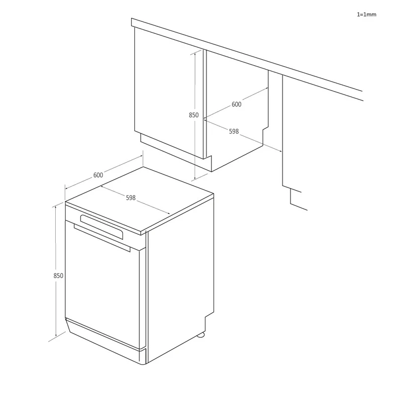 Lavastoviglie Libera installazione Haier XF 5C4M1X 15 coperti C