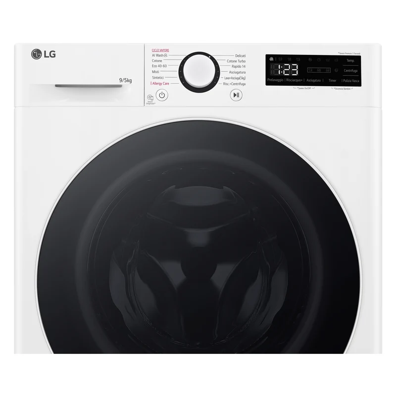Lavasciuga Libera Installazione Caricamento Frontale LG D2R5S09TSWW Slim 9/5kg AI DD Classe E 1200 giri