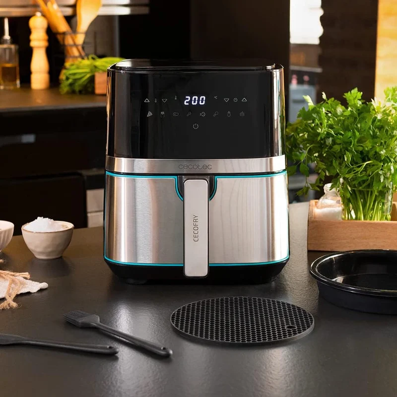 Friggitrice ad Aria Calda Cecotec 5500 Pro Singolo 5,5 L Indipendente 1700 W Nero, Acciaio inox