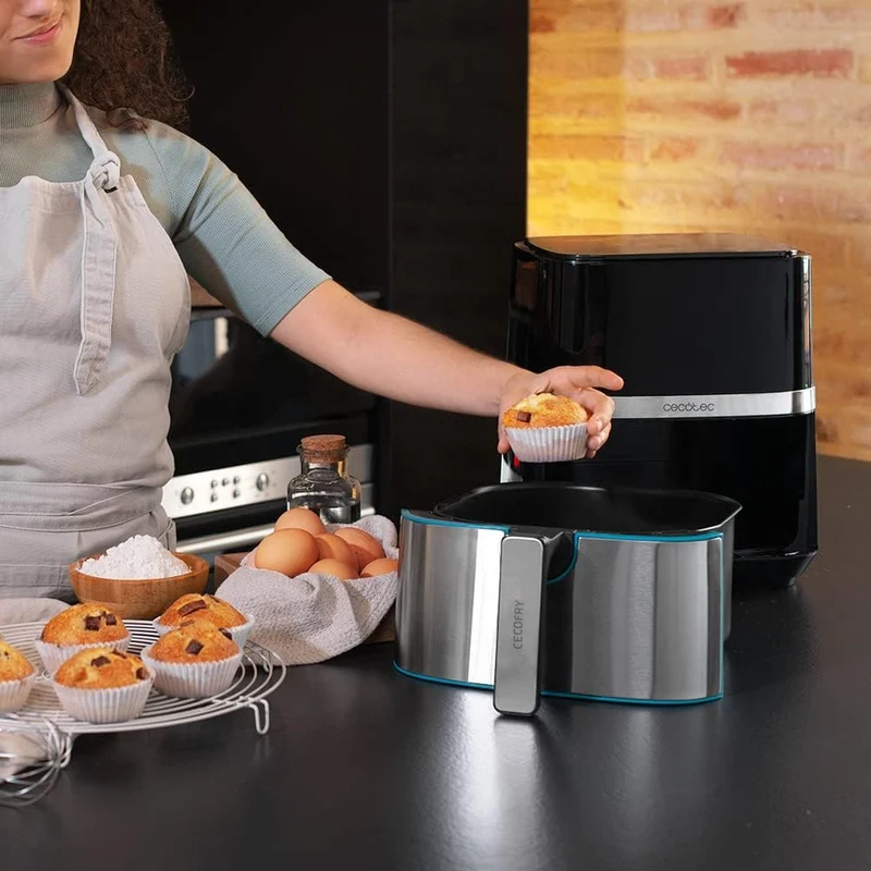 Friggitrice ad Aria Calda Cecotec 5500 Pro Singolo 5,5 L Indipendente 1700 W Nero, Acciaio inox