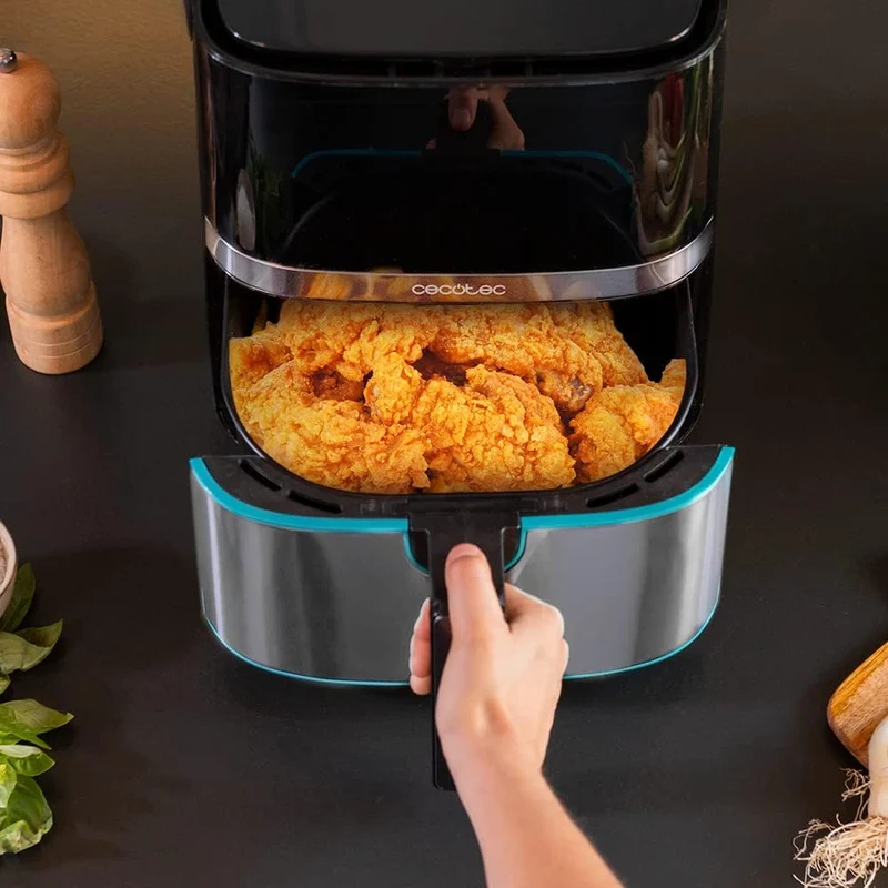 Friggitrice ad Aria Calda Cecotec 5500 Pro Singolo 5,5 L Indipendente 1700 W Nero, Acciaio inox