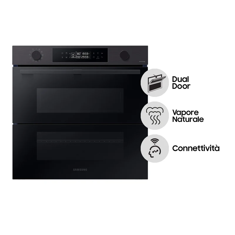 Forno Da Incasso Samsung Dual Cook Flex™ Serie 4 NV7B4540VBB 76L Classe A+ Black Inox