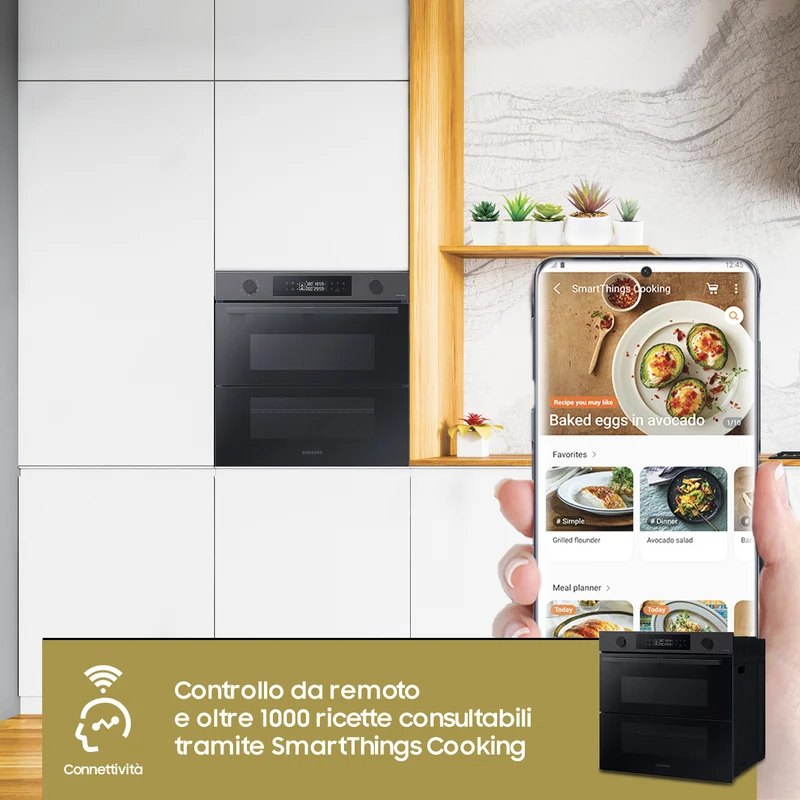 Forno Da Incasso Samsung Dual Cook Flex™ Serie 4 NV7B4540VBB 76L Classe A+ Black Inox