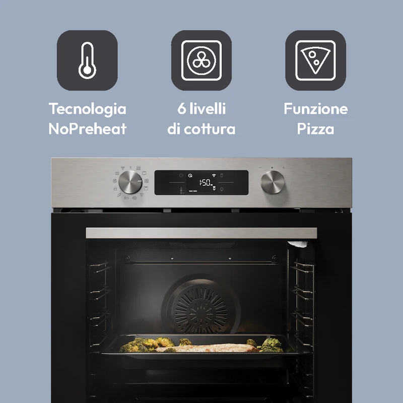 Forno Da Incasso Candy New Moderna CA6 N3B1HTX 78L in Acciaio Inox, Nero