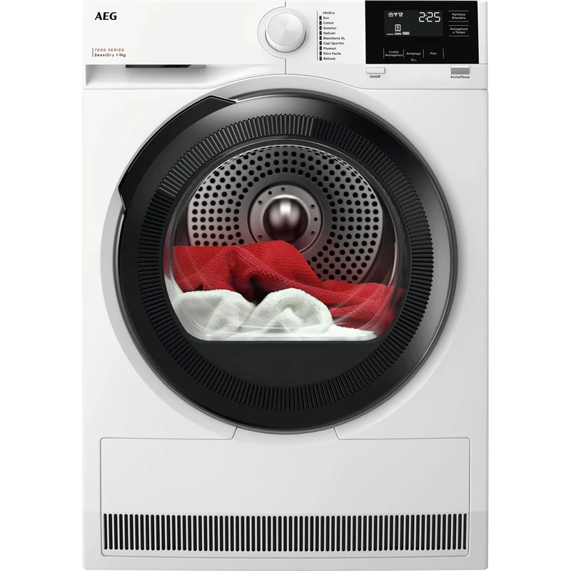 Asciugatrice Libera Installazione Caricamento Frontale AEG Series 7000 SensiDry TR7HG9C 9 Kg Bianco Classe C