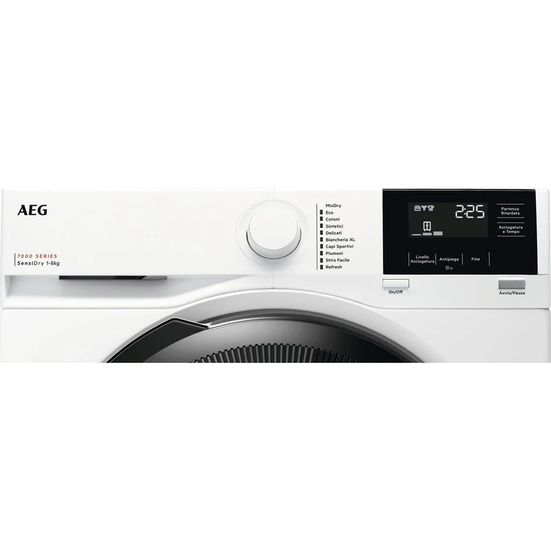 Asciugatrice Libera Installazione Caricamento Frontale AEG Series 7000 SensiDry TR7HG8C 8 Kg Bianco Classe C