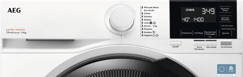 Lavatrice Libera Installazione Caricamento Frontale AEG Serie 6000 ProSense LR6FG94 9 Kg Bianco Classe A