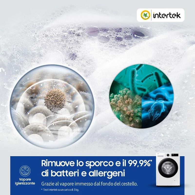 Lavatrice Libera Installazione Carico Frontale Samsung Crystal Clean Slim WW90DG5G34AEET 9 Kg 1400 Giri/Min Classe A