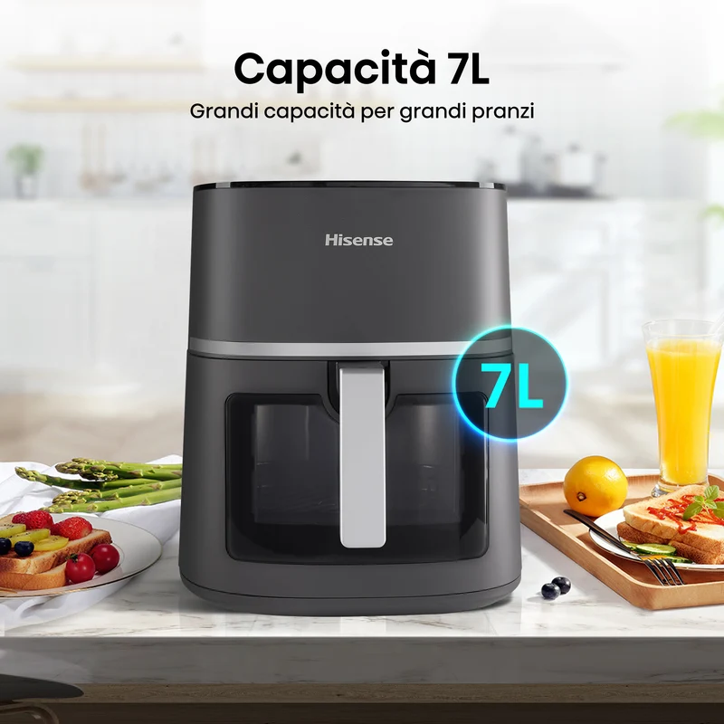Friggitrice ad Aria Calda Hisense HAF1900D Singolo 7L 1800 W Nero