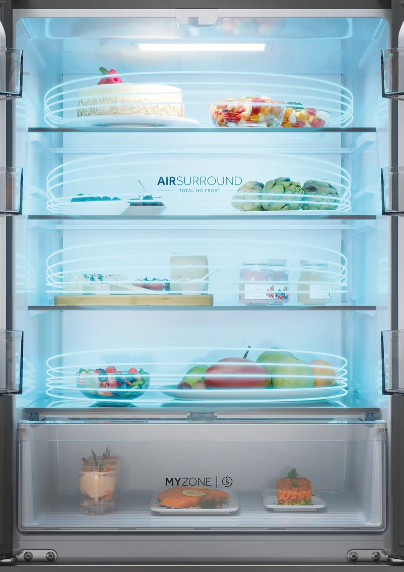 Frigorifero Side-by-Side Libera Installazione Haier HFR3718ENMD 402L Classe E Acciaio inox
