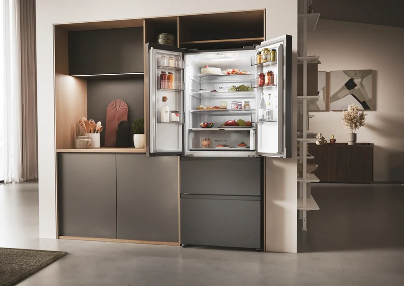 Frigorifero Side-by-Side Libera Installazione Haier HFR3718ENMD 402L Classe E Acciaio inox