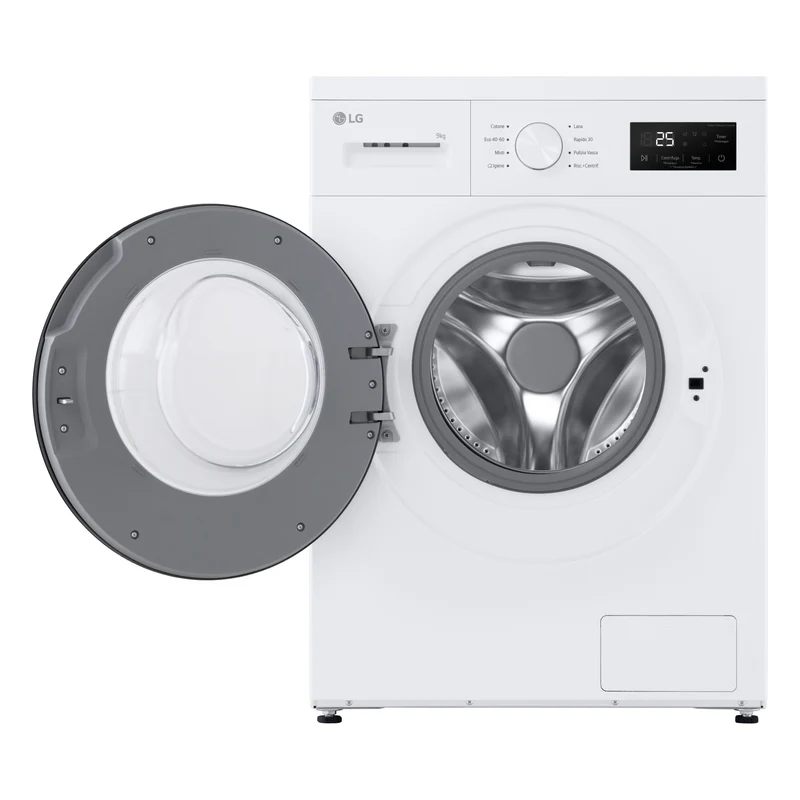 Lavatrice a Vapore Libera Installazione Caricamento Frontale LG F4NA1009NWK 9 kg, 1400 Giri, Classe A