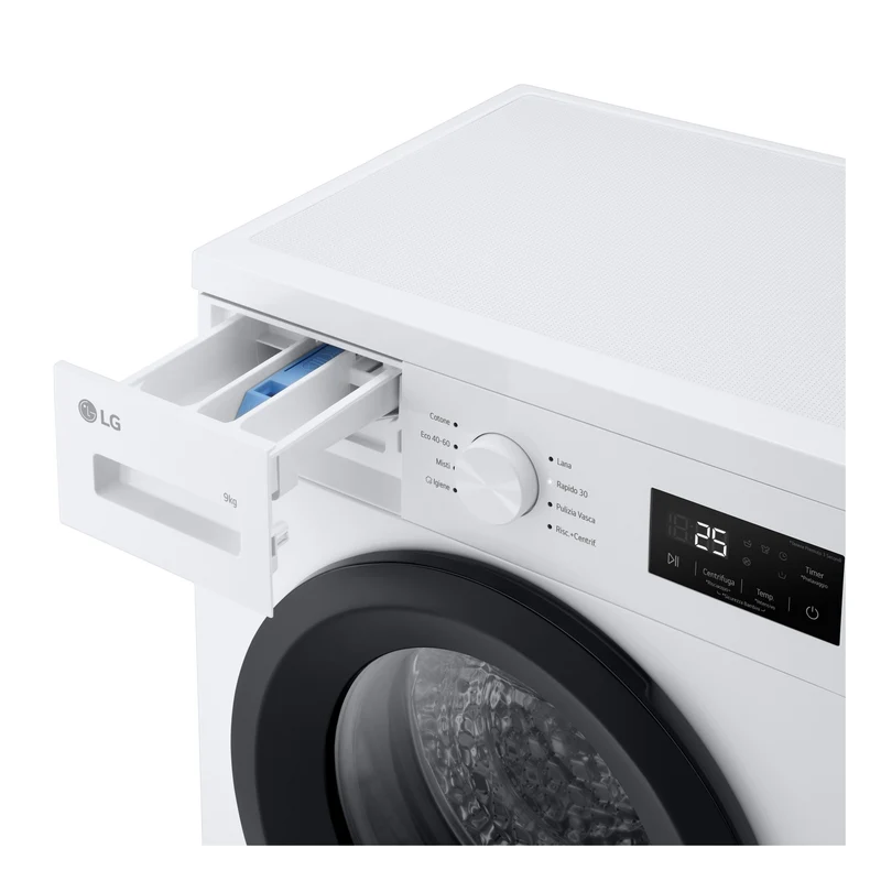 Lavatrice a Vapore Libera Installazione Caricamento Frontale LG F4NA1009NWK 9 kg, 1400 Giri, Classe A