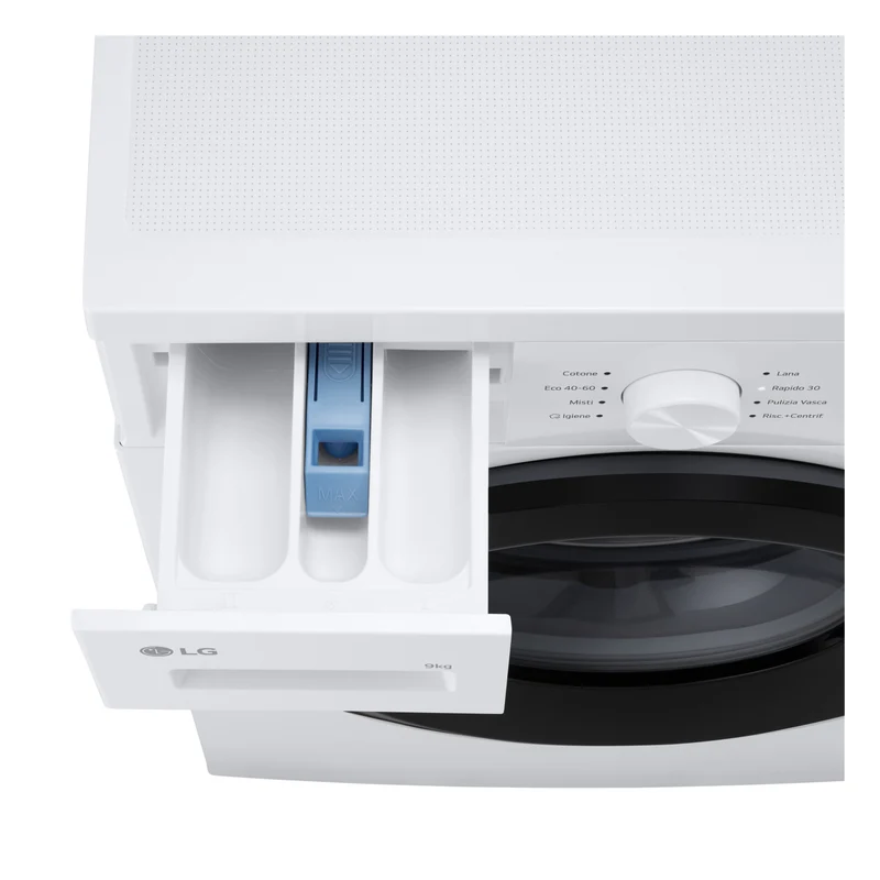 Lavatrice a Vapore Libera Installazione Caricamento Frontale LG F4NA1009NWK 9 kg, 1400 Giri, Classe A
