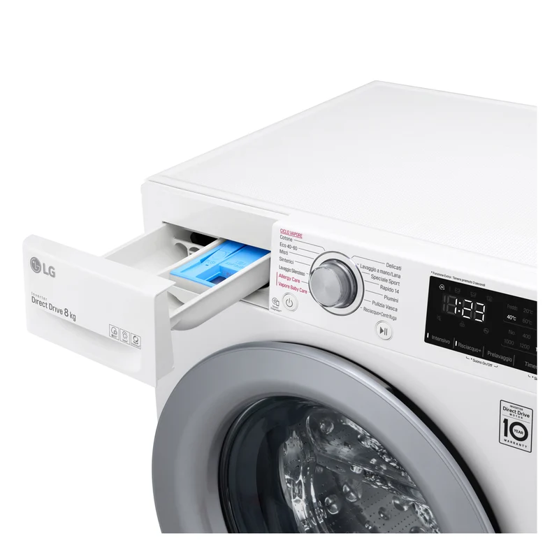 Lavatrice a Vapore Libera Installazione Caricamento Frontale LG Slim AI DDTM F2WV3S7S4E 7 kg Classe D