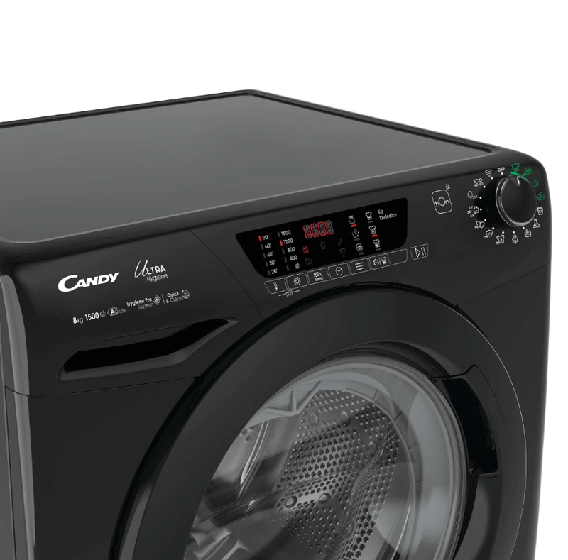 Lavatrice Libera Installazione Caricamento Frontale Candy Ultra Hygiene HE1584TWMBB6-S 8 kg 1500 Giri/min Nero Classe A