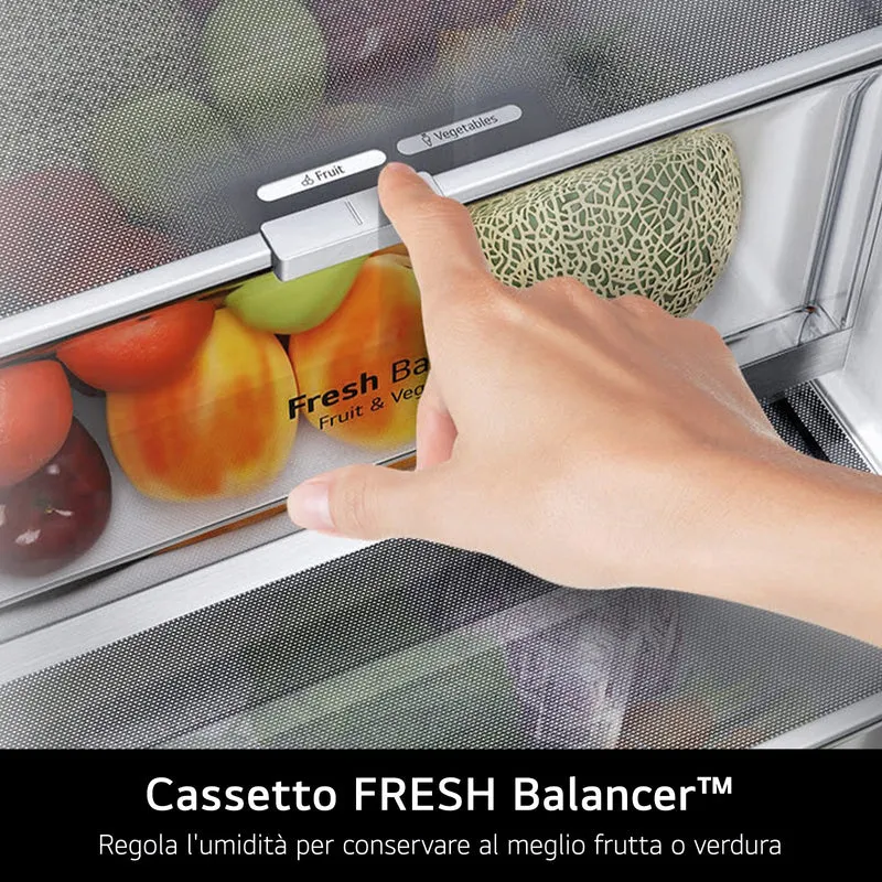 Frigorifero Side-by-Side Libera Installazione LG InstaView GSVV80PYLL 655L Classe E Argento