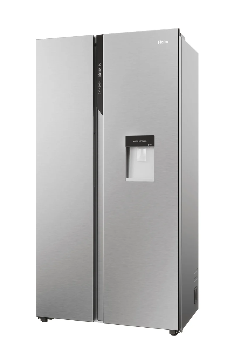 Frigorifero Side-by-Side Libera Installazione Haier SBS 90 Serie 5 HSR5918DWMP 521L Classe D Platino, Acciaio inox