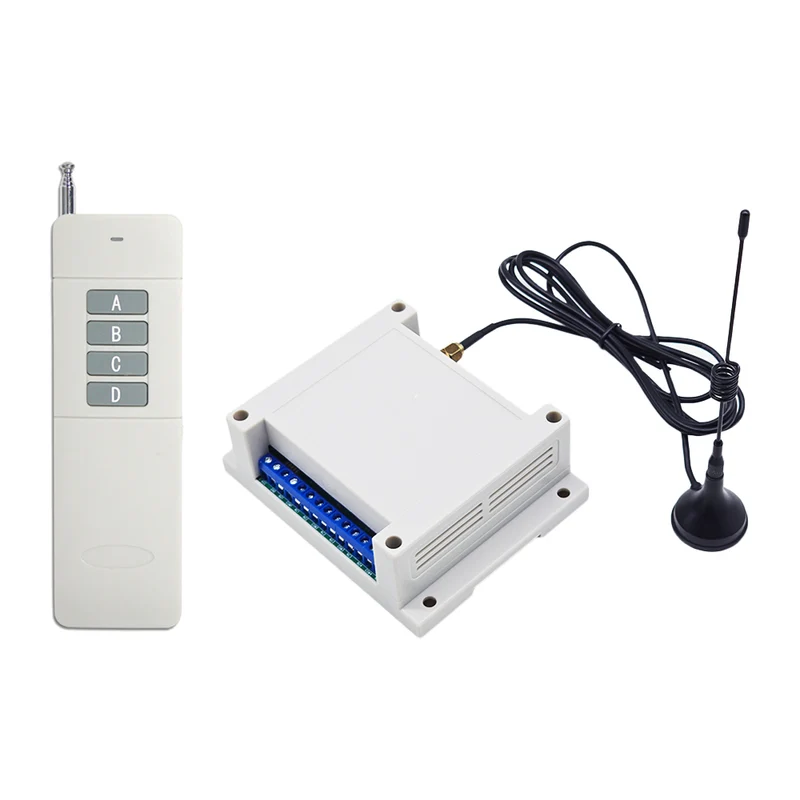 12V 24V interrupteur sans fil 4 canaux relais avec télécommande 5km (Modèle: 0020013)