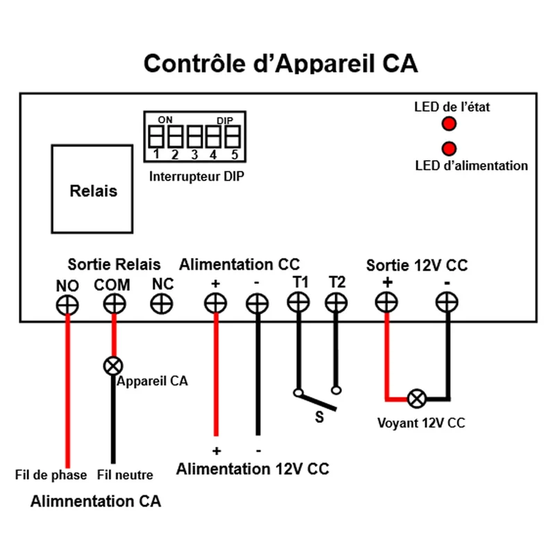 2 km Émetteur Récepteur Sans Fil Sync Contrôle Relais Interrupteur (Modèle: 0023101)