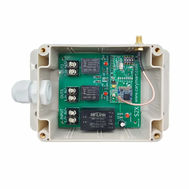 2 Canaux 10A interrupteur sans fil sortie 230V avec télécommande 5km (Modèle: 0020149)