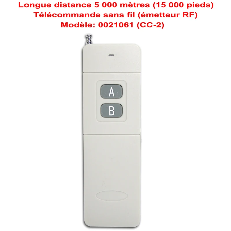 2 Canaux 10A interrupteur sans fil sortie 230V avec télécommande 5km (Modèle: 0020149)