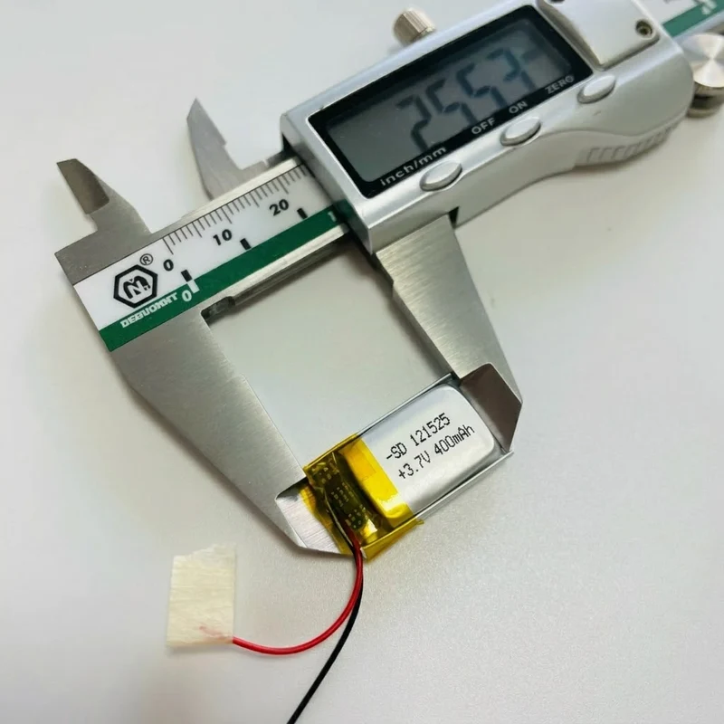 3.7V 400mAh Rechargeable LiPo Battery (121525) with PCM Protection Board