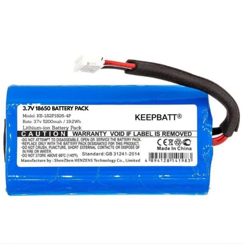 3.7V 5200mAh 18650 Battery Pack For Led Working Light Bluetooth Speaker With HY2.0-4P