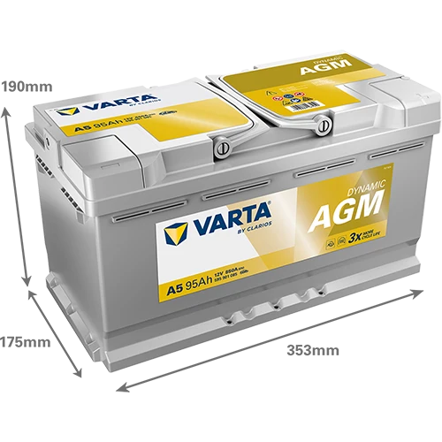 Batteria Varta A5 Start&Stop Silver Dynamic AGM A5 - 595901085 Per Auto e Barche