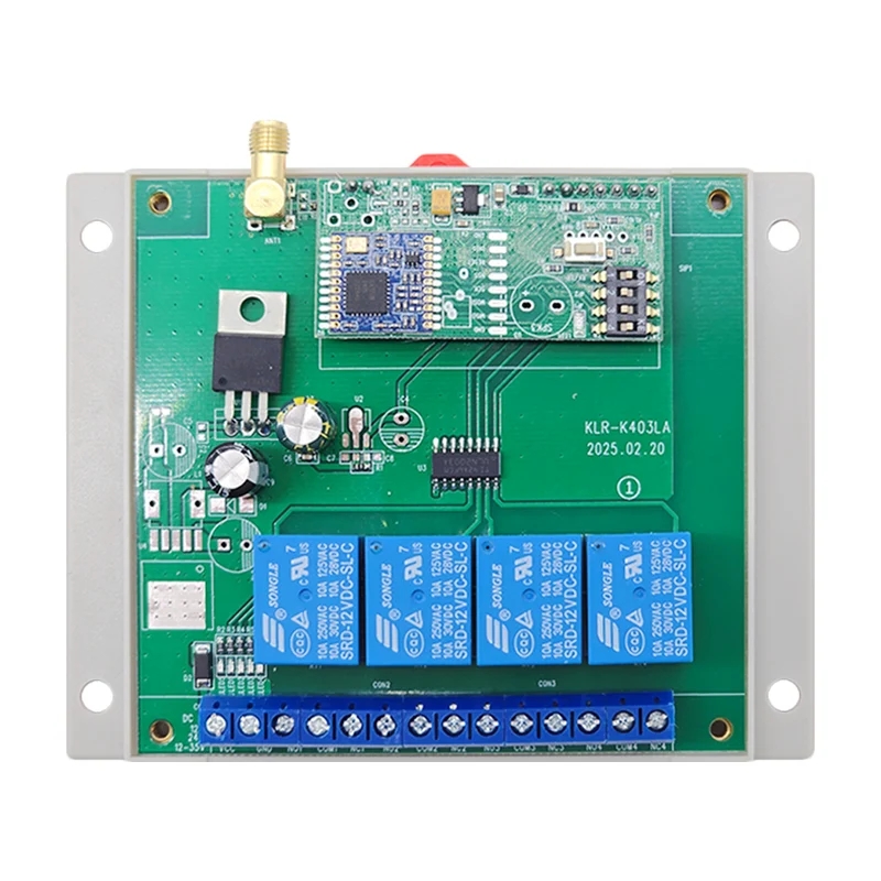 Interrupteur relais sans fil 12V 24V récepteur 4 voies 5 km (Modèle: 0020012)