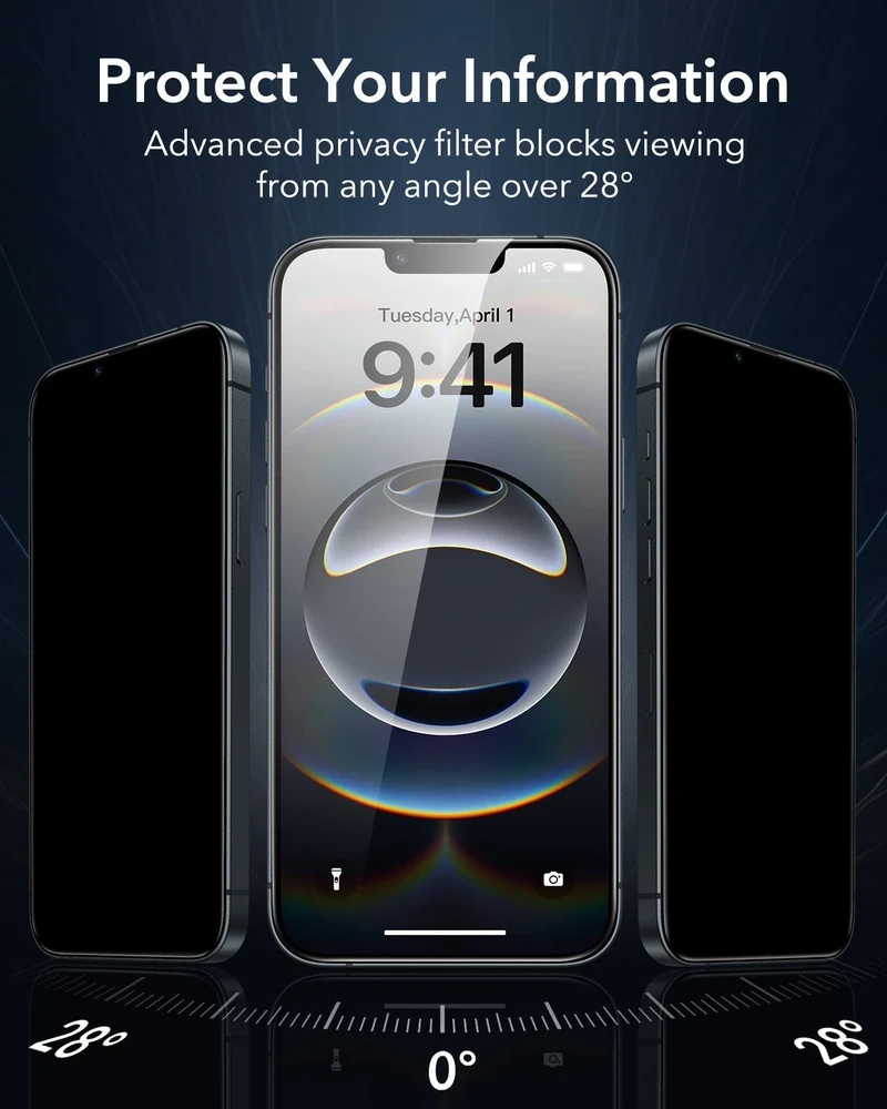 iPhone 16e HaloLock Classic Hybrid Case Privacy Protection Bundle - Clear Black